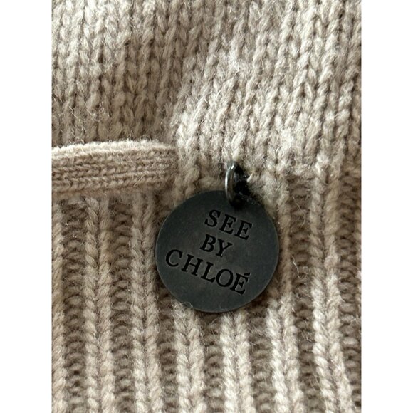 See by Chloe womens wool sweater Cardigan sz 6 embroidered Feminine Fairy Preppy - Picture 13 of 13